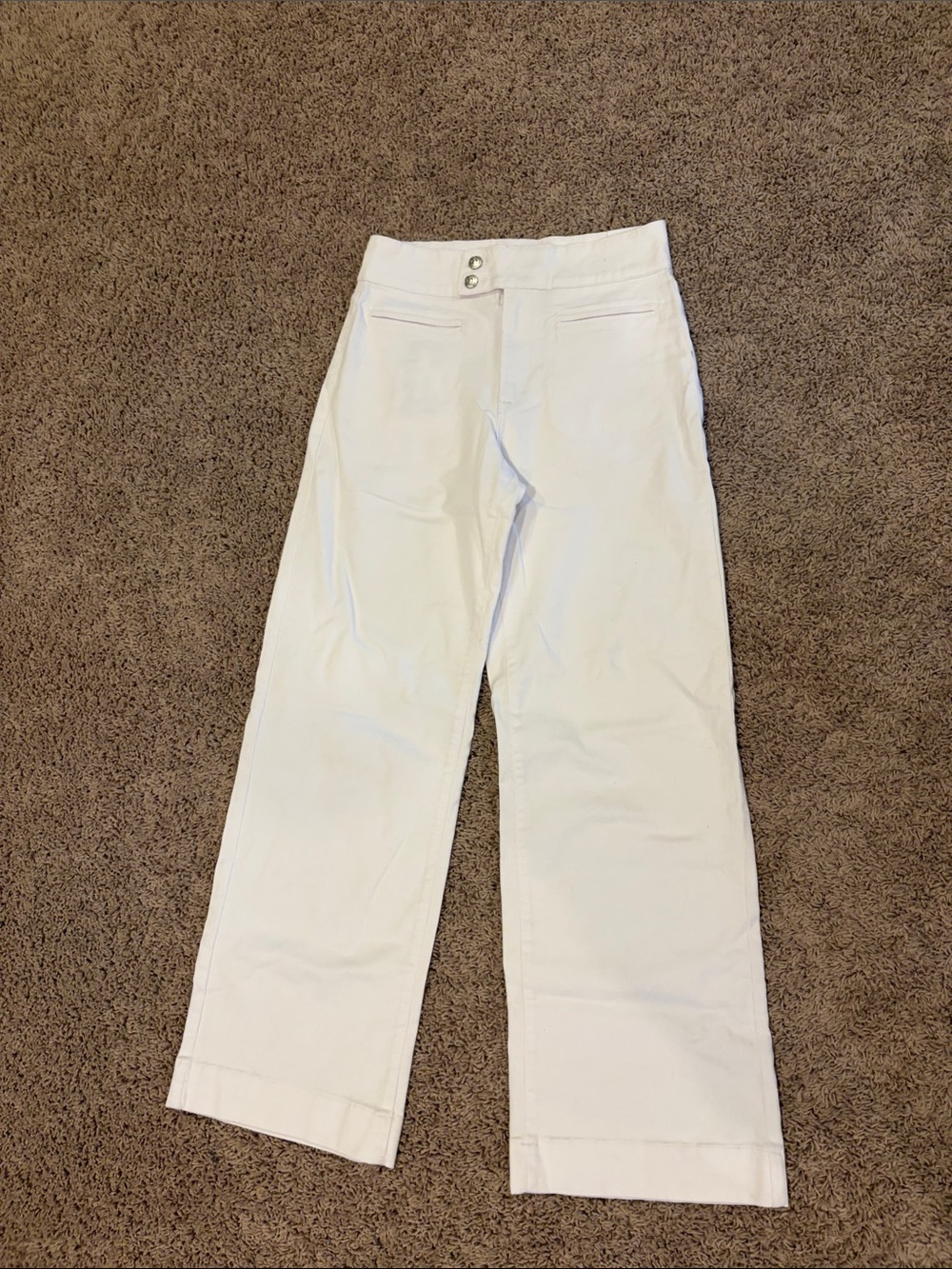 DKNY White Wide Leg Jeans
